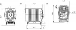 Чугунная печь-камин Теплодар Verona 200 Bronze (1.1)